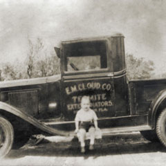 1930’sGene Cloud, Jr. sitting on his father’s first pest control truck